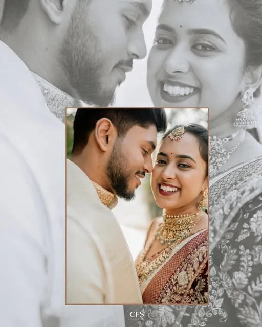 A couple's wedding portrait in color and black and white — Classic Frames Studios